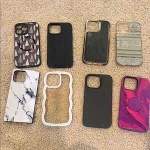 Stylish Phone Case Collection - Black, White, Pink, and More IPhone 14 ProMax